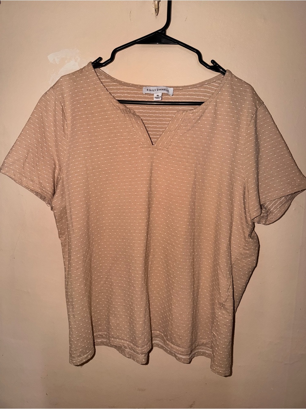 Daily Danger Women's Cream Short Sleeve V-Notch Tee